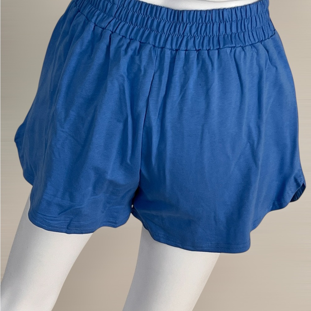 FANTASTIC FAWN patriotic blue sequin cocktail glass accent shorts S M L - Picture 7 of 10